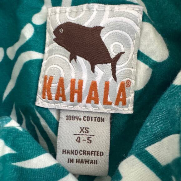 Kahala Kid’s Dukes Pareo Hawaiian Aloha Shirt - Size XS - Picture 3 of 4